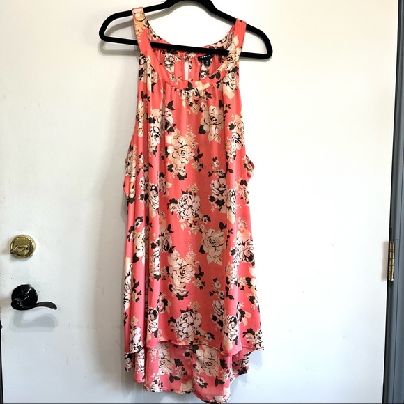 LIKE NEW! Torrid coral floral hi-lo georgette tank top 5X - Picture 4 of 11
